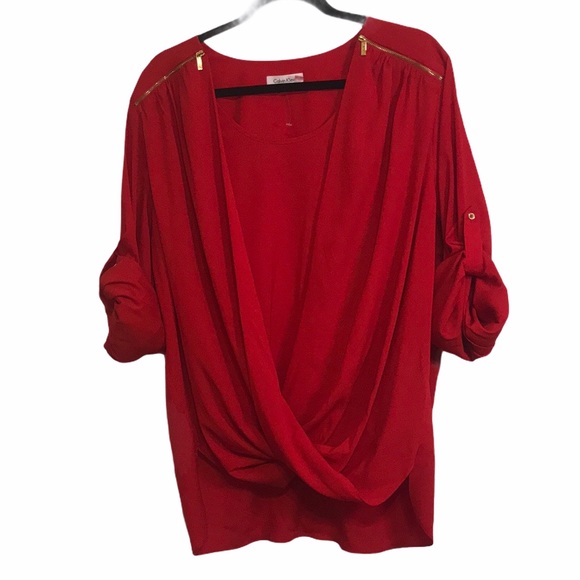 Calvin Klein Tops - NWOT Calvin Klein Red Women’s Shirt 1X
